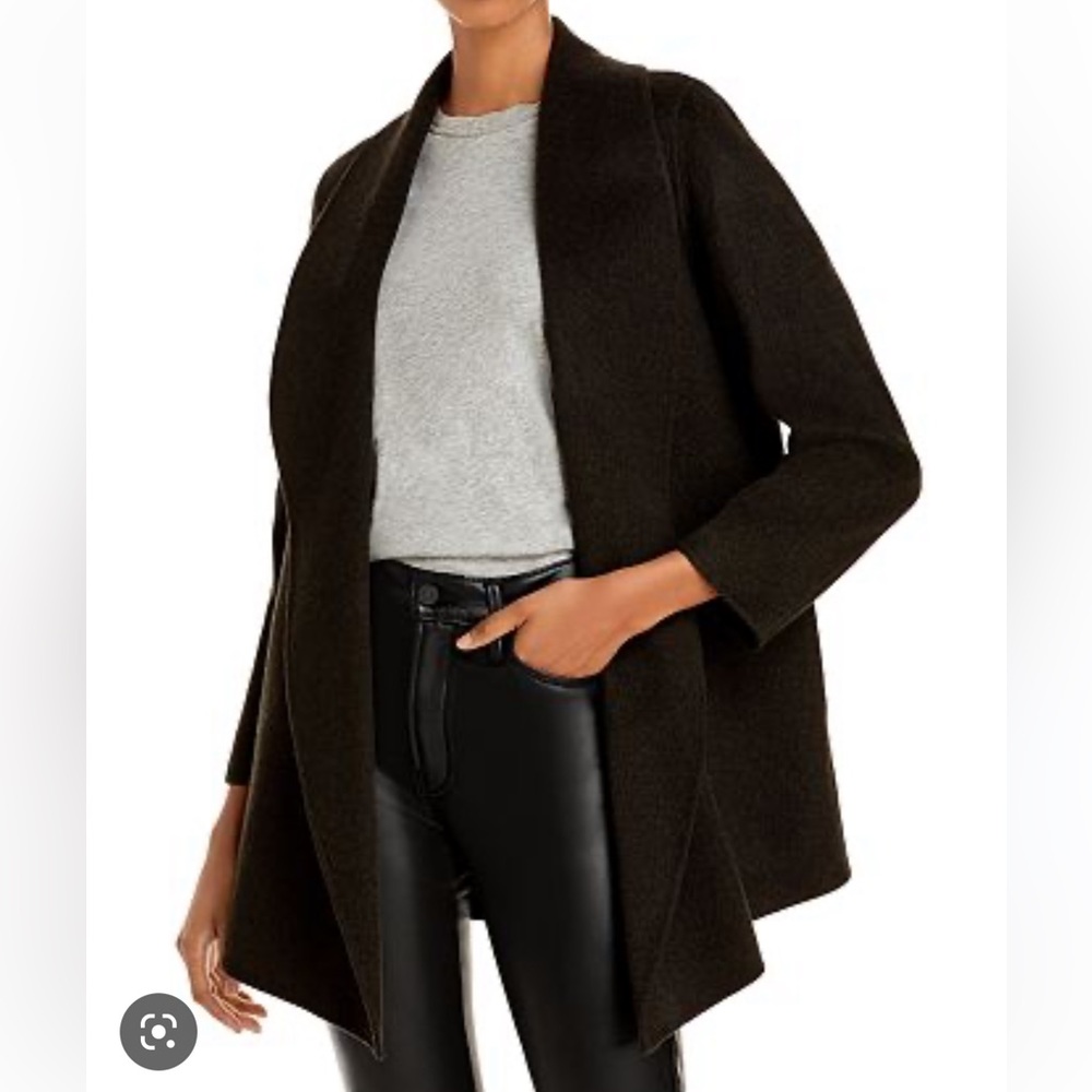 🆕 Theory Clairene Shawl Coat New Divide Lux in Thyme